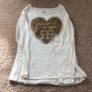 Gold Decal White Girl's Medium Longsleeve Top